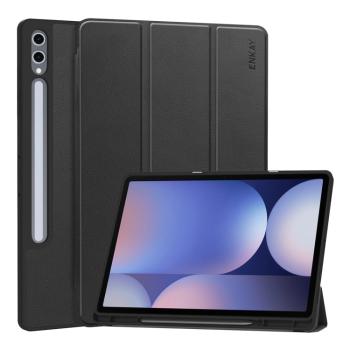 ENKAY LEATHER Zaklápací obal pre Samsung Galaxy Tab S10+ čierny