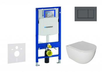 GEBERIT - Duofix Set predstenovej inštalácie, klozetu Oudee a dosky softclose, tlačidlo Sigma30, matná čierna/čierna SANI11CA5104