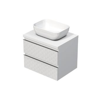 Kúpeľňová skrinka s krycou doskou SAT Cube Way 60x47,5x46 cm biela mat CUBE3D46602ZBKD