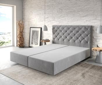 Boxspring posteľ Dream-Great 160x200 cm z mikrovlákna sivá