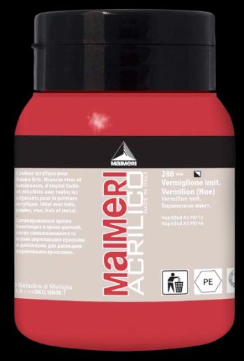 MAIMERI ACRILICO - Akrylové farby 280 - vermilion hue, 0,5 L