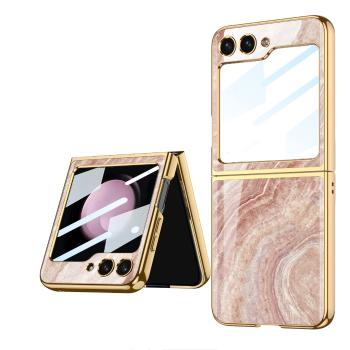 GKK GLASS Ochranný kryt Samsung Galaxy Z Flip5 5G BEIGE MARBLE