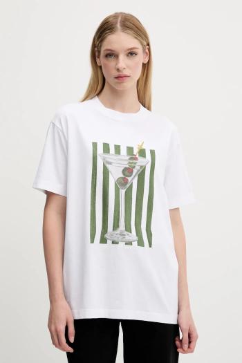 Bavlnené tričko Abercrombie & Fitch dámske, biela farba, KI157-5346-100