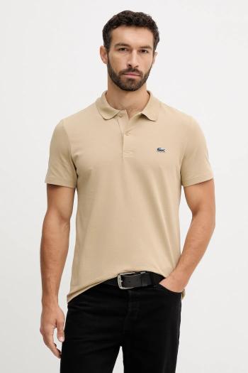Polo tričko Lacoste pánske, hnedá farba, jednofarebné, DH5522