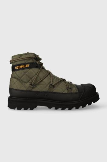 Topánky Caterpillar OMAHA ALT LACE x Nigel Cabourn zelená farba, na plochom podpätku, P111316