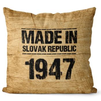 Vankúš Made In + rok (Veľkosť: 55 x 55 cm, rok: 1947)