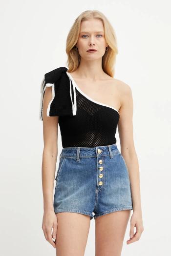 Body Elisabetta Franchi dámske, čierna farba, jednofarebná, BK69T51E2
