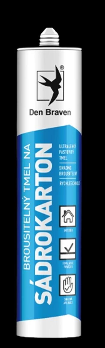 DEN BRAVEN - Brúsiteľný tmel na sadrokartóny biela 310 ml