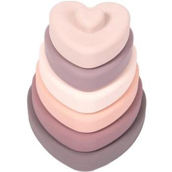 Bo Jungle Stohovacie hryzátko B-Silicone Hearts (1703739300005)