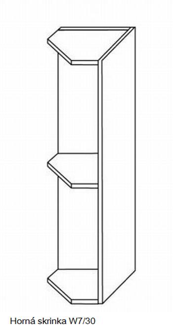 ArtExt Kuchynská linka FLORENCE mat Kuchyňa: Horná skrinka W7/30 / (ŠxVxH) 30 x 72 x 32,5 cm