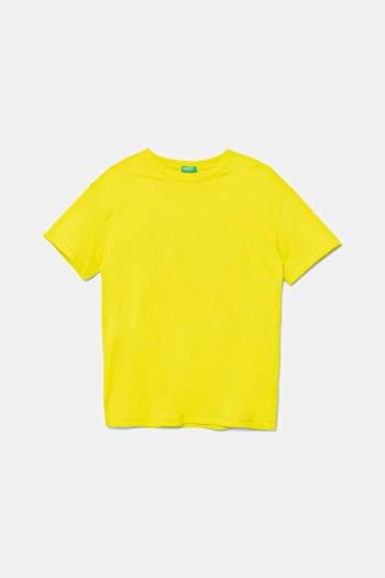Detské bavlnené tričko United Colors of Benetton zelená farba, s potlačou, 3I1XC10P7