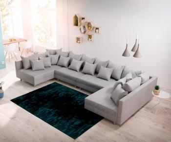Pohovka v tvare U Clovis modular XL sivá plochá látka