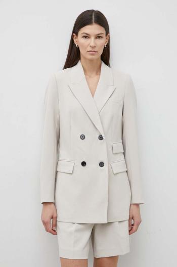 Sako Bruuns Bazaar BrassicaBBLinda blazer béžová farba, dvojradové, jednofarebné, BBW3307