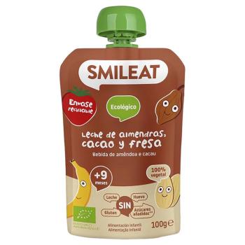 SMILEAT BIO vrecko mandľové mlieko, jablko, banán, jahoda, ryža a kakao 9M+ 100 g