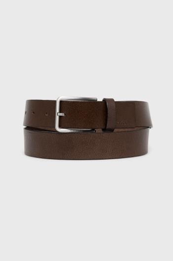 Kožený opasok Calvin Klein pánsky, hnedá farba, K50K509654