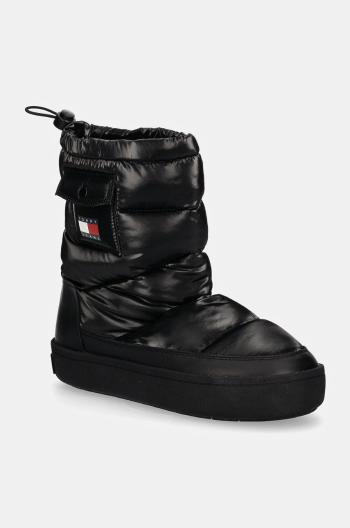 Snehule Tommy Jeans TJW WINTER FEMININE BOOT čierna farba, EN0EN02642