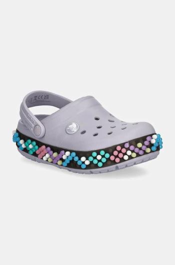 Detské šľapky Crocs CROCBAND COLORFUL LIGHTS CLOG fialová farba, 210467