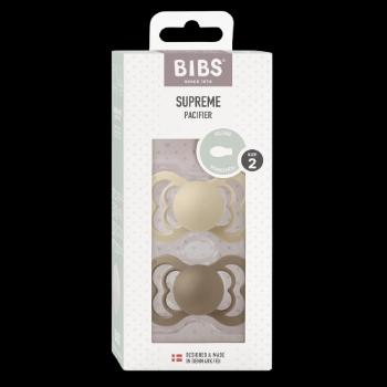 BIBS Supreme Ortodontické Cumlíky z prírodného kaučuku - , veľkosť 2, Vanilla/Dark Oak 2 ks