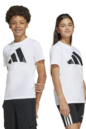 Detské bavlnené tričko adidas biela farba, s potlačou, JC9659