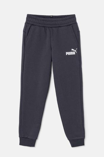 Detské tepláky Puma ESS Logo Pants FL cl B šedá farba, s potlačou