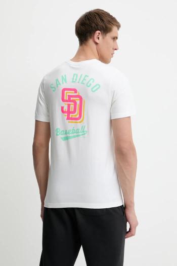 Bavlnené tričko Nike San Diego Padres pánske, biela farba, s potlačou, N199-10A-PYP-SAZ