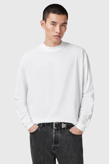 Bavlnený sveter AllSaints FINN pánsky, biela farba, M005JC