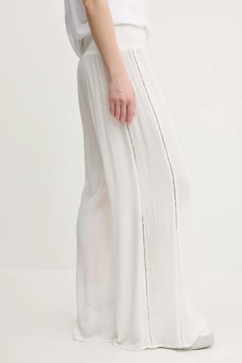 Nohavice Superdry dámske, béžová farba, široké, vysoký pás, W7011181A-71D