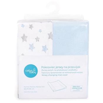 CEBA poťah na prebaľovaciu podložku 50 × 70 – 80 cm 2 ks – Blue Stars (5907672330150)