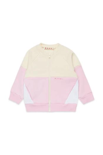 Bavlnená mikina pre bábätká Marni MS305B SWEAT-SHIRT ružová farba, jednofarebná, M01389
