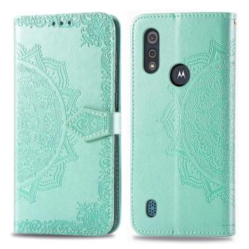 ART Peňaženkový kryt Motorola Moto E6s ORNAMENT zelený