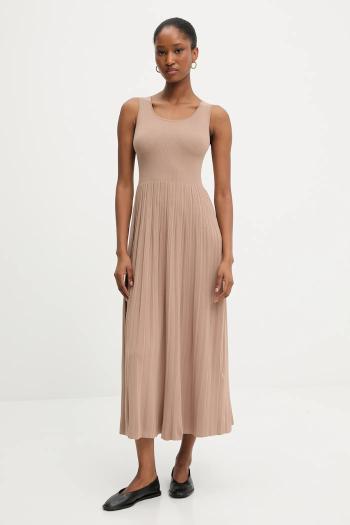Šaty Weekend Max Mara MARKUS béžová farba, midi, áčkový strih, 2525326011600