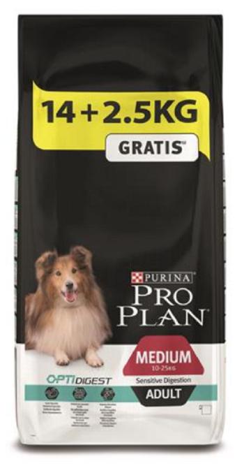 ProPlan MO Dog Opti Digest Adult Medium Sensitive Digestion 14kg + 2,5kg
