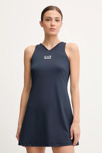 Športové šaty EA7 Emporio Armani tmavomodrá farba, mini, áčkový strih, AF14524.7W000317