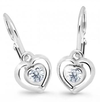 Cutie Diamonds Detské náušnice z bieleho zlata Srdce s briliantmi DC2752-10-10-X-2