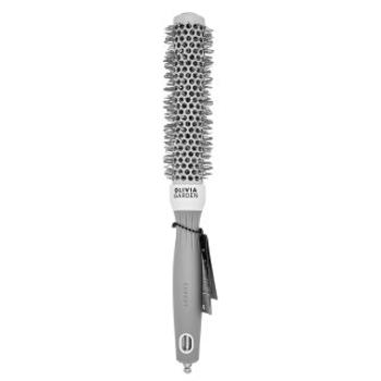 Olivia Garden Expert Blowout Speed Round Brush Wavy Bristles White & Grey 25 mm kefa na vlasy