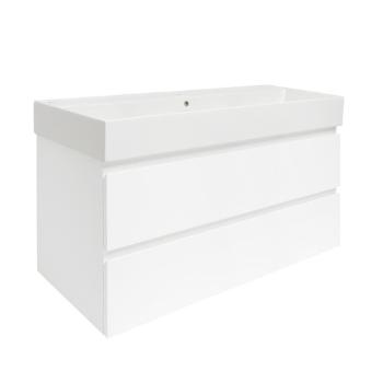 Kúpeľňová skrinka s umývadlom SAT B-Way 99x50x45 cm biela lesklá BWAY2100WU2BI