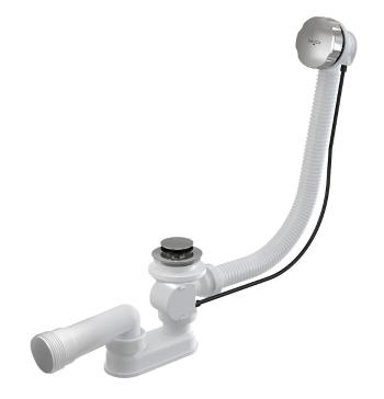 BESCO Automatický vanový sifon s přepadem chrom, bílý Barva Chrom VANSWAUTO