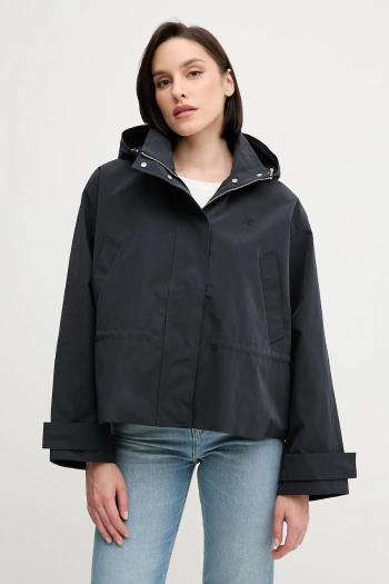Bunda Calvin Klein Jeans čierna farba, prechodná, oversize, LV047AB502