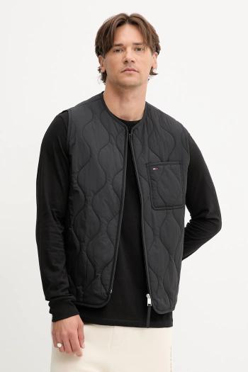 Vesta Tommy Jeans pánska, čierna farba, prechodná, DM0DM21677