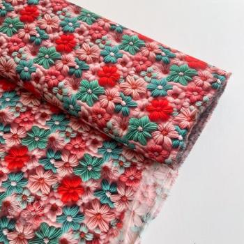 Viskóza RAYON POPLIN Knitted design D digital print