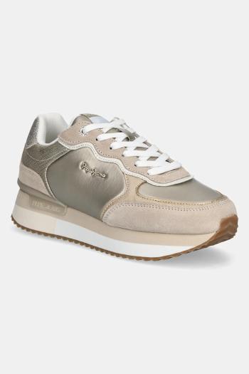 Tenisky Pepe Jeans RUSPER SHINE dámske, béžová farba, PLS60033