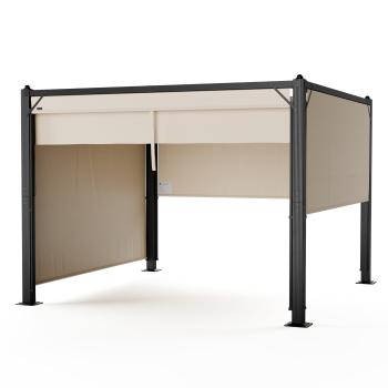 Blumfeldt Pantheon Cortina pergola 3x3 m, odolná voči poveternostným vplyvom, hliník, prášková farba, rolety