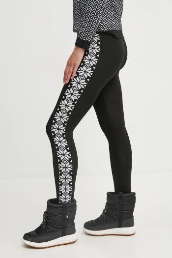 Športové legíny Newland dámske, čierna farba, s nášivkou, N46591.108