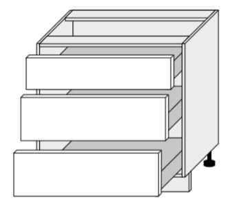 ArtExt Kuchynská skrinka spodná, D3A/80 Rimni Farba korpusu: Biela