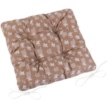 Bellatex Adela prešívaný – 40 × 40 cm, prešívaný – hnedý kvietok (5670)