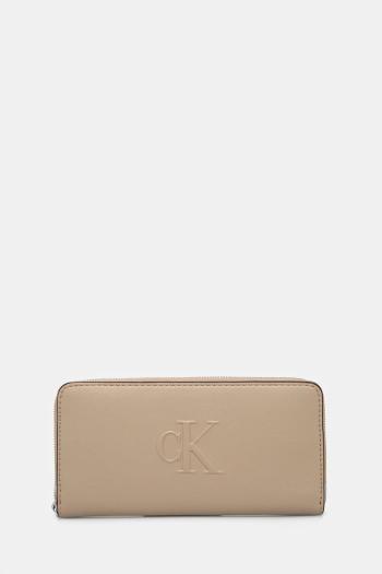 Peňaženka Calvin Klein Jeans dámska, béžová farba, LV04K1005G
