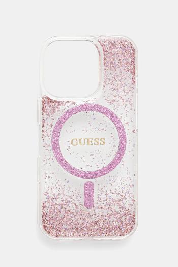 Puzdro na mobil Guess iPhone 16 Pro ružová farba, GUHMP16LRGRGEP