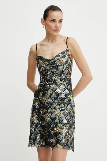 Šaty Versace Jeans Couture čierna farba, mini, rovný strih, 78HAO9B6 JS443