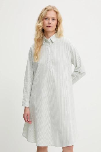 Ľanové šaty Answear.LAB zelená farba, mini, oversize