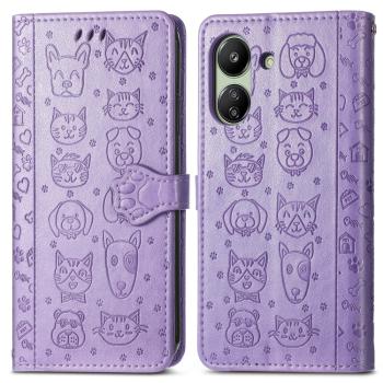 ART ANIMALS Peňaženkový obal pre Xiaomi Redmi 13C / Poco C65 fialový